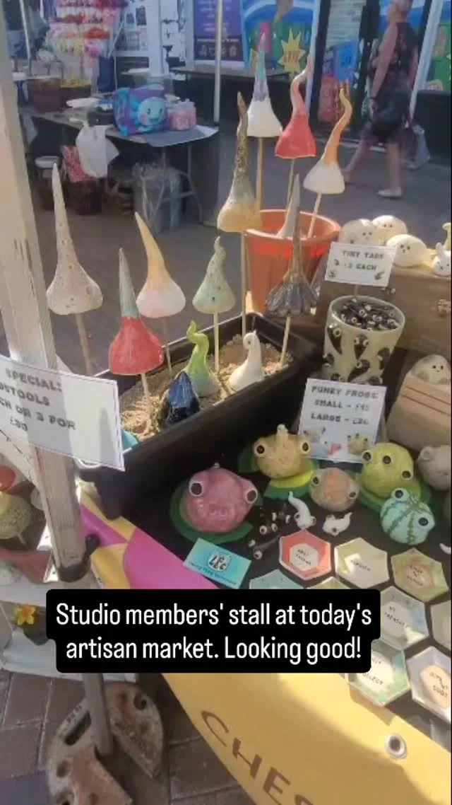 Cheshire Clay Studios have a stall every month at the Northwich Artisan's market where our members can sell their fabulous pottery.
#pottery 
#artisanceramics 
#marketstallholder 
#northwichartisanmarket
