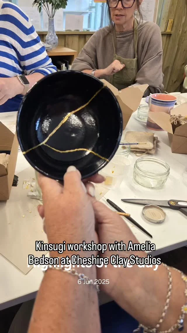 Amelia put together a special workshop for us to create a professional Kinsugi repair for more experienced ceramicists. It was a fabulous day.
