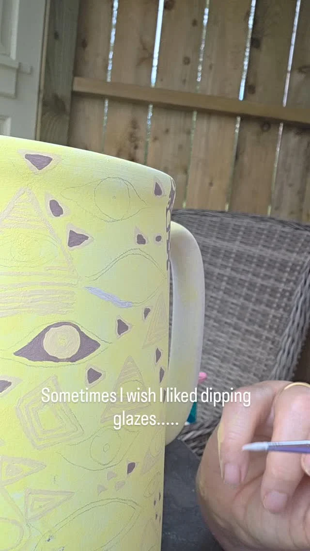 Enjoying my mini holiday in Wales, and how better to spend it than painting my jug...