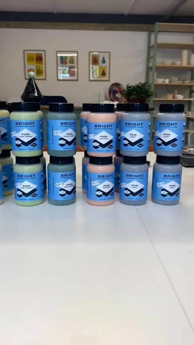 Almost ready to launch the first Studio Line glazes in the studio this week - starting with the stoneware lines - Bright, Matt and the most incredible Vibes.  Enjoy! ☺️